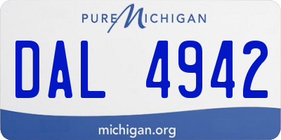 MI license plate DAL4942