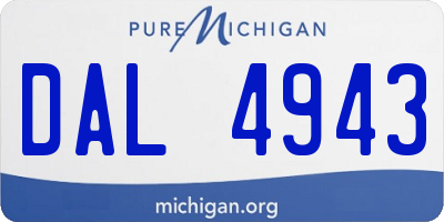 MI license plate DAL4943