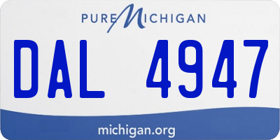 MI license plate DAL4947