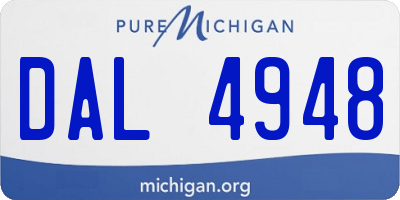 MI license plate DAL4948