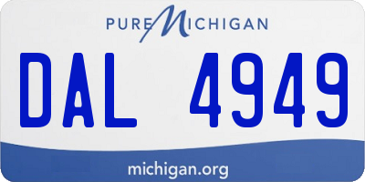MI license plate DAL4949