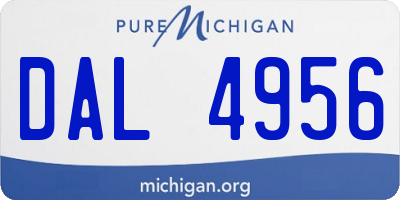 MI license plate DAL4956