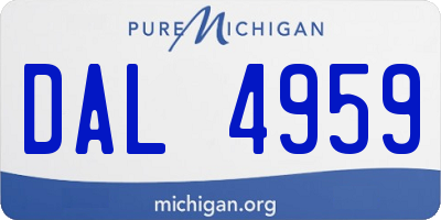 MI license plate DAL4959