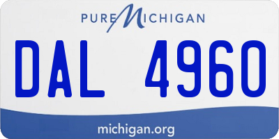 MI license plate DAL4960