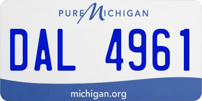 MI license plate DAL4961