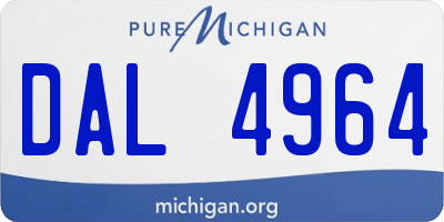 MI license plate DAL4964