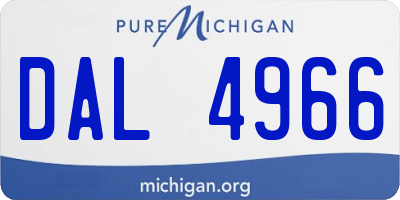 MI license plate DAL4966