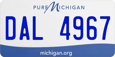 MI license plate DAL4967