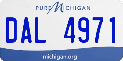 MI license plate DAL4971