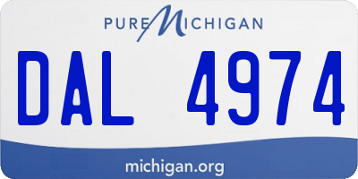 MI license plate DAL4974