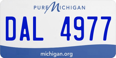 MI license plate DAL4977
