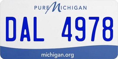 MI license plate DAL4978