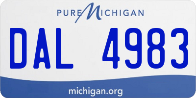 MI license plate DAL4983