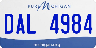 MI license plate DAL4984