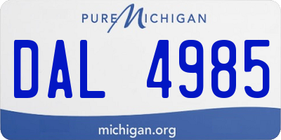 MI license plate DAL4985