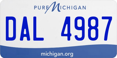 MI license plate DAL4987