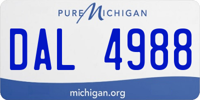 MI license plate DAL4988
