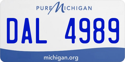 MI license plate DAL4989