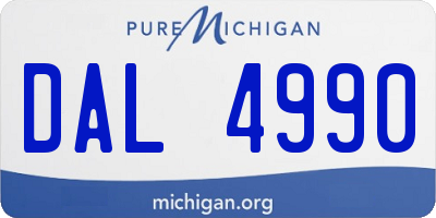 MI license plate DAL4990
