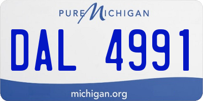 MI license plate DAL4991