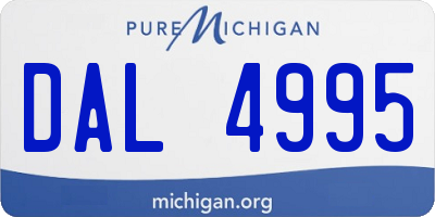 MI license plate DAL4995