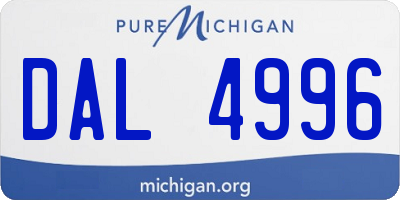 MI license plate DAL4996