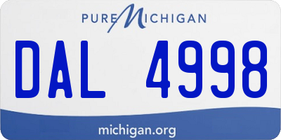 MI license plate DAL4998