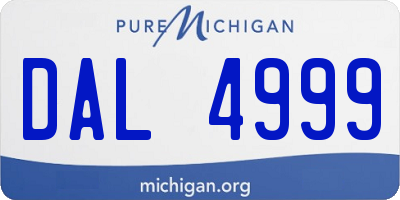 MI license plate DAL4999