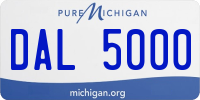 MI license plate DAL5000