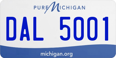 MI license plate DAL5001