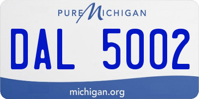 MI license plate DAL5002