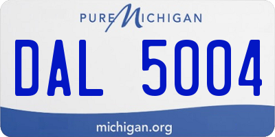 MI license plate DAL5004
