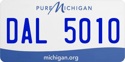 MI license plate DAL5010