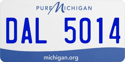 MI license plate DAL5014