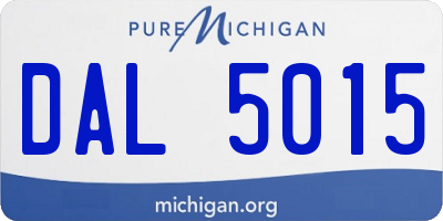 MI license plate DAL5015