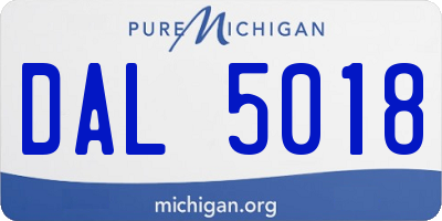 MI license plate DAL5018