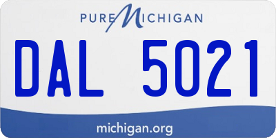 MI license plate DAL5021