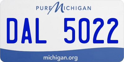 MI license plate DAL5022
