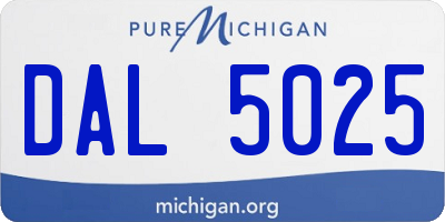 MI license plate DAL5025