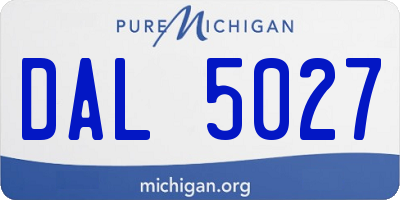 MI license plate DAL5027