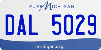 MI license plate DAL5029