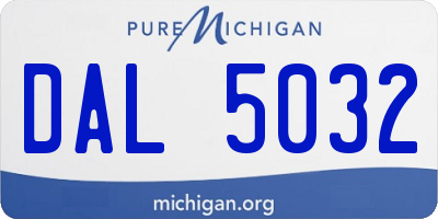 MI license plate DAL5032