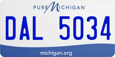 MI license plate DAL5034