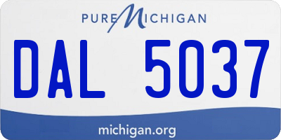 MI license plate DAL5037