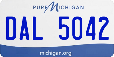 MI license plate DAL5042