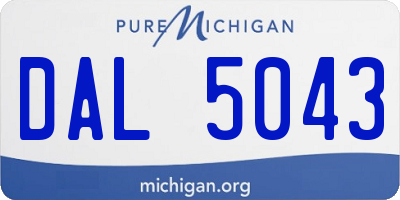 MI license plate DAL5043