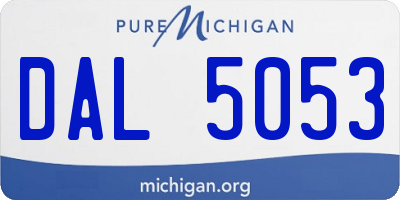 MI license plate DAL5053