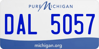 MI license plate DAL5057