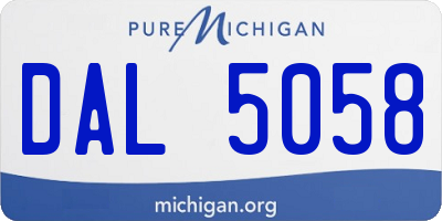 MI license plate DAL5058