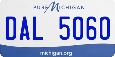 MI license plate DAL5060